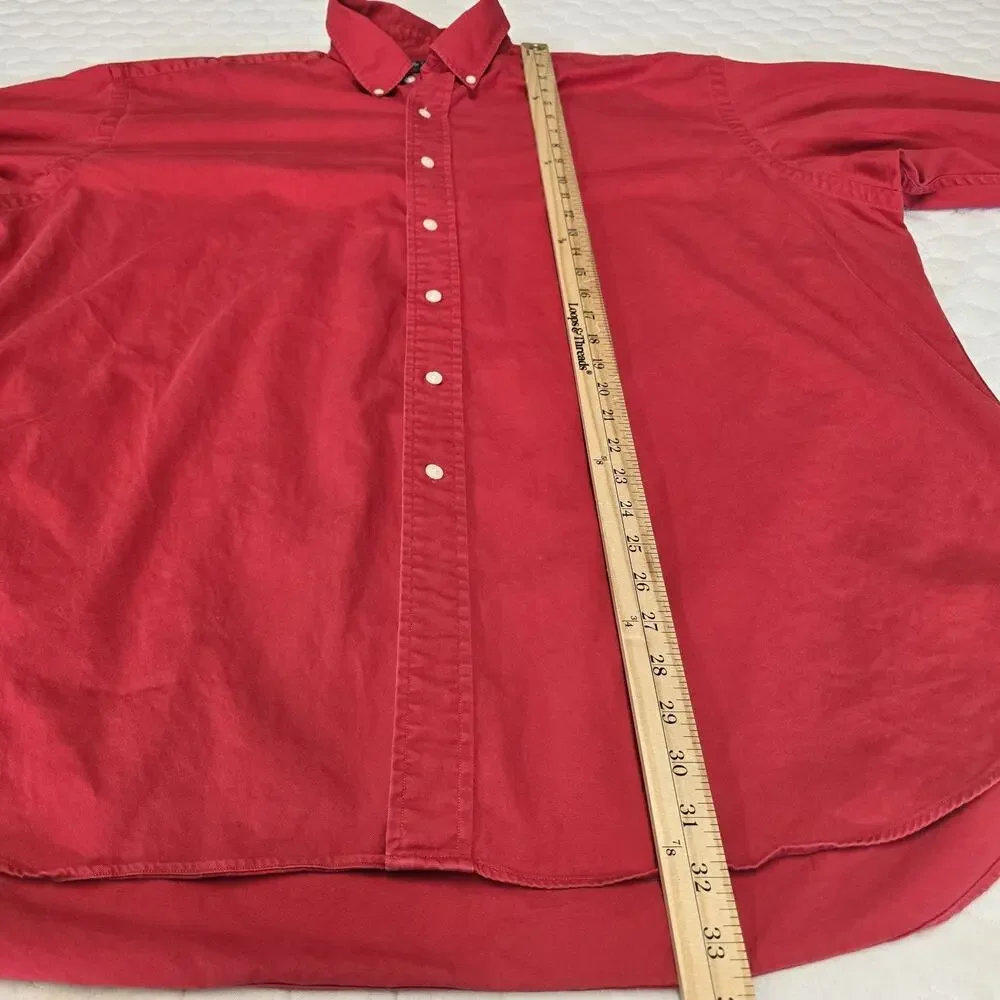 Vintage 90s Ralph Lauren Blaire Shirt Men XXL Red Long Sleeve Button Down Cotton